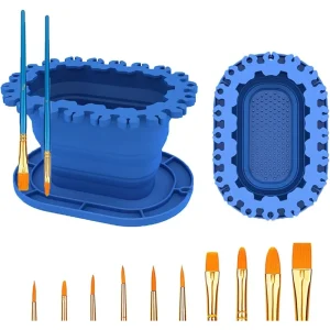 Paint brush cleaning rinse cup